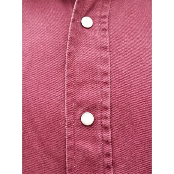 Vintage Wrangler Pearl Snap Button Cowboy Red Western Shirt Size 2X Long Sleeve - Picture 3 of 11